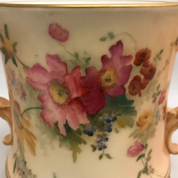 Antico portabottiglia a due manici in porcellana inglese “Royal Worcester”