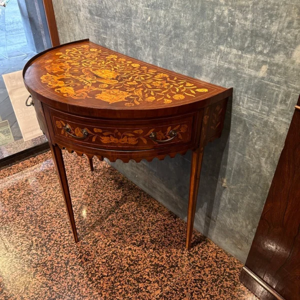 Antica mezzaluna olandese in mogano