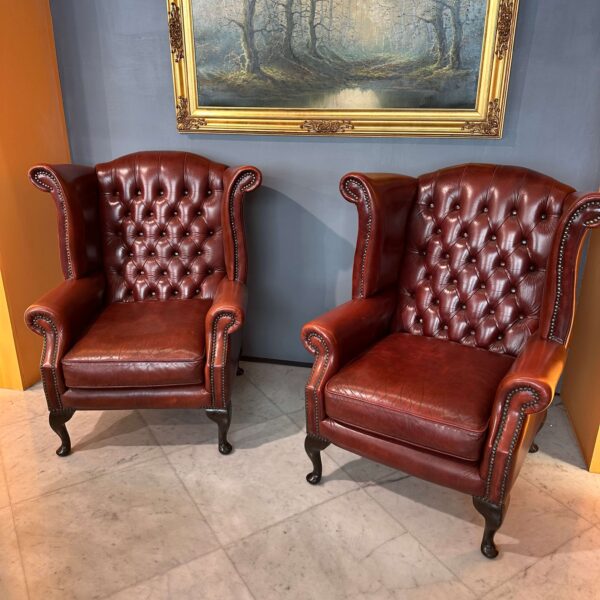 Coppia di poltrone "Queen Anne" color "Burnt Sienna"
