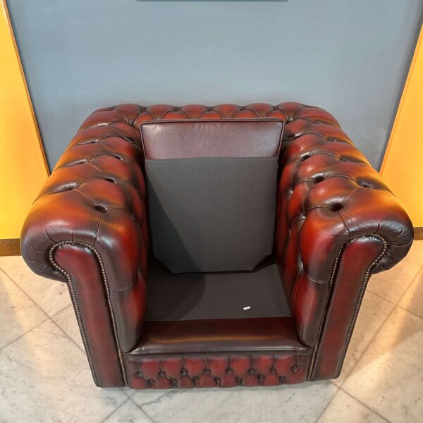 Poltrona Chesterfield in pelle Bordeaux - immagine 2