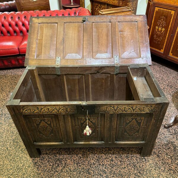 Antica Cassapanca Inglese in Rovere - immagine 9