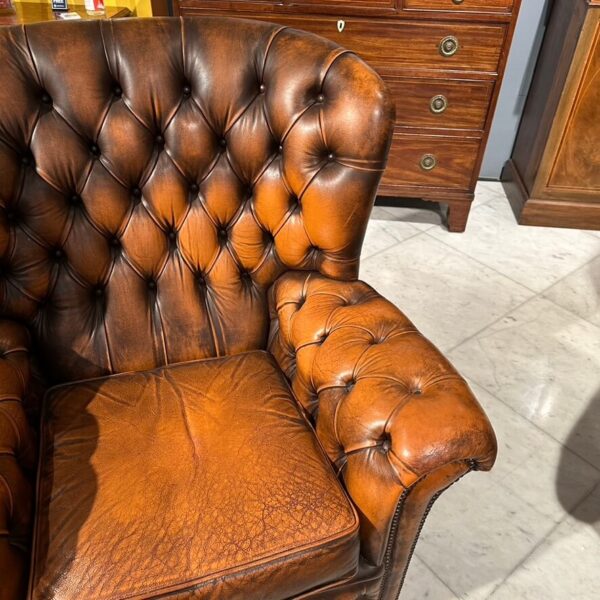 Salotto vintage completo di poltrone e divano Chesterfield Marroni - immagine 2