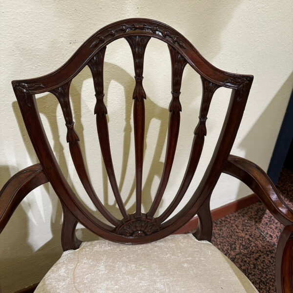 Coppia di Poltroncine Vittoriane Inglesi in Mogano - immagine 7